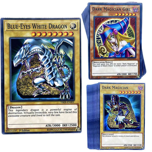 Album de cartes Yugioh anglais YU-GI-OH Jeu de cartes Trading Battle Blue Eyes Dark Magician Carte Collection Enfants Jouet de Noël G1125