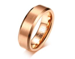 Gravure 6MM Rose Gold Tungsten Carbide Ring Mode Bruiloft Verlovingsband Matte Afwerking Koepelvormige Comfort Fit Amerikaanse maat 8126927721