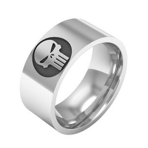 Gravure skelet vingerband ringen voor mannen dames modeversie roestvrij staal 8mm feest ring sieraden cadeau