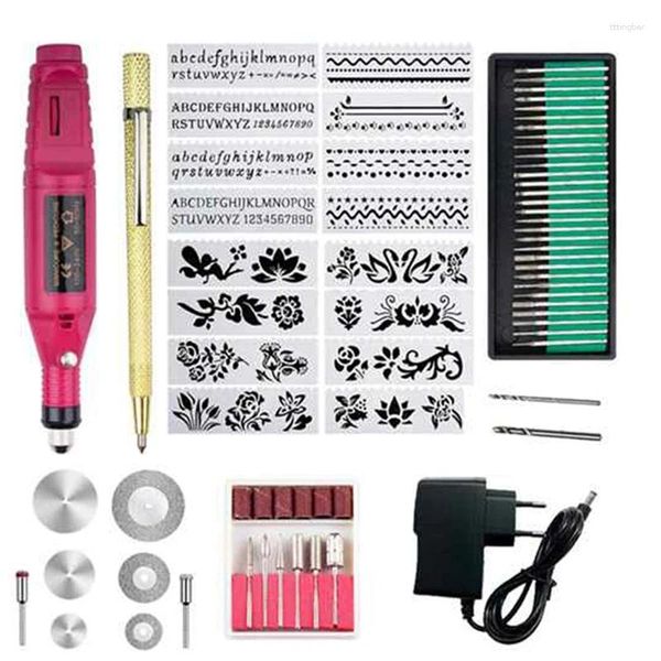 Kit à outils de gravure Multi-fonction graveur électrique stylo Rotary pour la bijouterie en verre en bois céramique