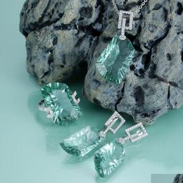 Outils de gravure gems beauté sterling sier moderne moderne fin bijoux hétérohexagon green amethyst for women drop livs equipmen dhdc5