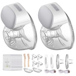 Enhancer 1 set / 2 set usable électrique pomme de lait Hands Hands Bree Breast tasse 8oz / 240 ml Bpafree 3 Modes 10 niveaux d'aspiration pour l'allaitement maternel