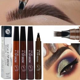 Potenciadores 1 PCS MAQUILLO COLOBROW Pencil Líquido de maquillaje Lápiz de maquillaje impermeable MARRÓN Lápiz de cejas con la punta de horquilla Pena de tatuaje duradero