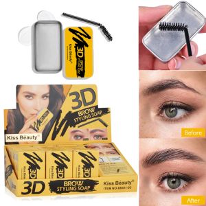 Versterkers 24 -stcs 3D FEATEERWEEKEN WECHTBROW Vormvorming Make -up gel Groothandel Wenkbrauw Soap Wax Gratis verzending Wenkbrauw Vormen Kit Styling Pasta