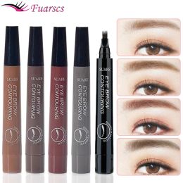 Potenciadores 4 puntos Pencil de cejas impermeable 5 colores de larga duración lápiz marrón lápiz lápiz lápiz ojo de belleza cosmética maquillaje de belleza