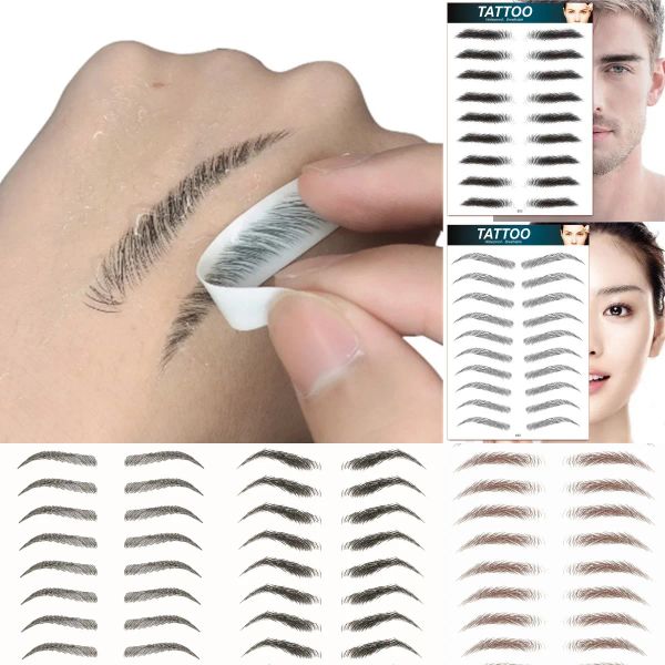 Potenciadores 4D cabello como cejas maquillaje impermeable tatuaje cejas pegatinas de tatuaje duraderos cosméticos de cejas falsas de larga duración 10 pares 1pc