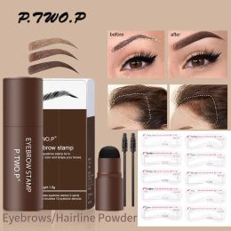 Amplaceurs Complete Professional Eirm Powder Stamp Shaping Kit de maquillage Brussages Broussins à peinture sourcil Crayon Eye Brows pochoir