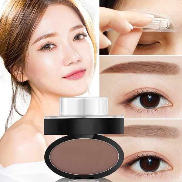 Ampliceurs Natural Arched Powder Powder Stamp Makeup Makeup Brow Stamps Palette de poudre étanche pour les sourcils