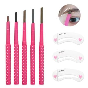 Versterkers Nieuwe waterdichte wenkbrauwpotlood met oog wenkbrauwkaart gereedschap dame roterende wenkbrauw potlood 3Eyebrow vorming diy wenkbrauw pen make -up set