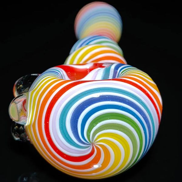 Profitez de sessions savoureuses Pipes à cuillère en verre Perruque Wag Longues pipes en verre Magasins Pipe à herbes Tri Perles pour fumer USA Couleurs faites à la main avec ZZ