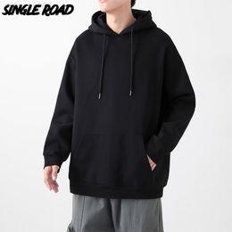 Enkele Road Katoen Heren Oversized Hoodies MANNEN UNISEX BASIS Solid blanco Vintage Toevallige Sweater Mannelijke Streetwear Hoodie TRUI L220730