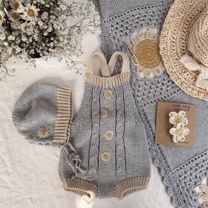 EnkeliBB Hermoso bebé encantador Otoño Invierno Kniting Romper Bebés y niñas Ropa de invierno Rainbow Daisy Onesie Wild Wawa 2609 Q2