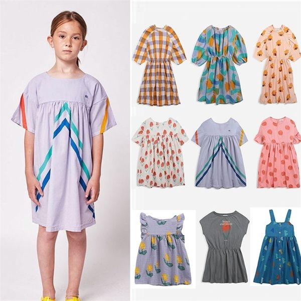 EnkeliBB, vestidos de verano para niñas, vestidos de marca de moda de algodón, vestido de patrón de fresa encantador para niñas pequeñas BC Kids 220707