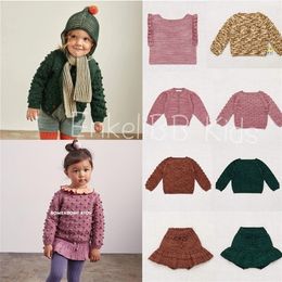 Enkelibb Misha Puff Design 40% Merino Wool Kids Girl Winter Gebreide Top Pop Corn Sweaters voor Winter Baby Baby Toddler Boy Girl Deskleding LJ201128