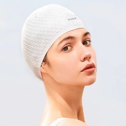 Versión agrandada Sombrero de natación de silicona para mujer Protección de oreja de cabello largo sin mangas para hombre para hombres 240509