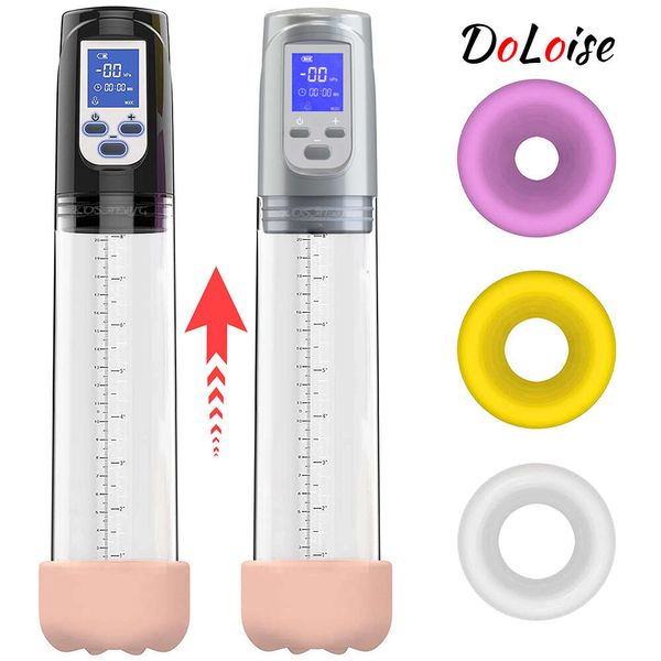 Pompe à vide d'agrandissement LCD, pompes électriques, masturbateur masculin, extension du pénis avec manchon coloré, jouets sexuels pour adultes pour hommes