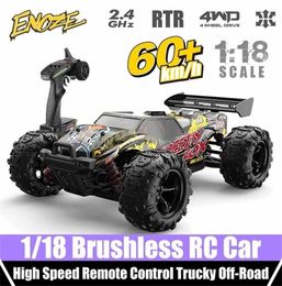 ENOZE 118 RC CAR 60kmH High Speed Remote Control 24G 2440 Borstelloze motorborstel 380 voor 118 Trucky Offroad RTR Racing 220214779800