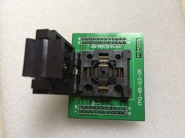 Prise de TEST IC Enplas FPQ-48-0.5-06 avec carte PCB QFP48-DIP48, pas de 0.5MM, brûlure dans la prise