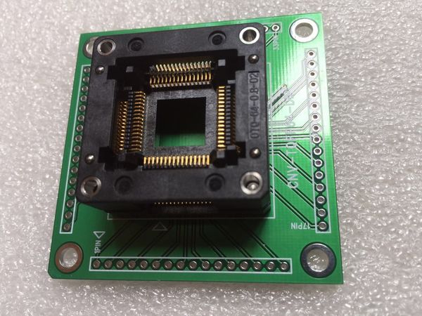 Prise de test Enplas ic OTQ-64-0.8-02 avec carte PCB CNV-TQFP64-DIP QFP64PIN, pas de 0.8MM, brûlure dans la prise