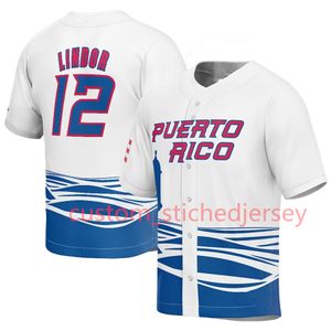 Enrique Hernandez 2023 WBC Puerto Rico Baseball Custom Jersey Mens Youth Women 21 Roberto Clemente 0 Marcus Stroman 1 MJ Melendez 4 Nelson Velazquez Jersey