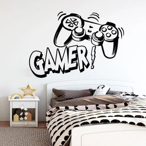 Entretenimiento Gamer vinilo pared pegatina sala de juegos para niños decoración de pared murales niños dormitorio decoración póster de juegos papel tapiz