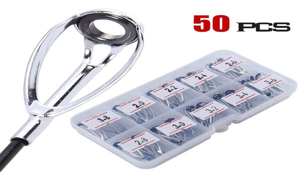 Divertissement Sports Fishing Sougayilang 50pcsbox Top Fishing Anneaux Multi-taille en céramique en acier inoxydable Bague Guide SE9420415