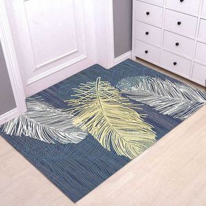 Entree Deurmat Antislip Floor Matten voor Woonkamer Bad Rug Groen Blad Keuken Rug Slaapkamer Tapijten Wasbaar Moderne Tapijt Mat 210727