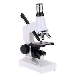 Freeshipping Nivel de entrada Estudiante portátil mikroskop Microscopio microscopio 1200X Lupa LED 10-20X Zoom biológico Ocular microscoop