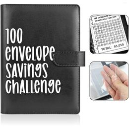 Enveloppe Challenge Binder PU Leather 52 SEMAINE MARCHE Budget d'économie pour le planificateur budgétaire