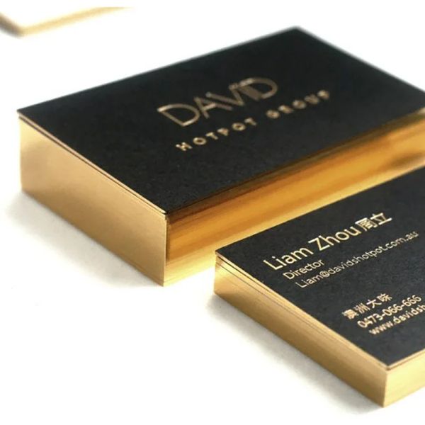 Enveloppes 100 cartes de visite en feuille d'or conception et imprimé, cartes d'appel QR avec tamponnage holographique sur feuille, feuille de rose noire personnalisée