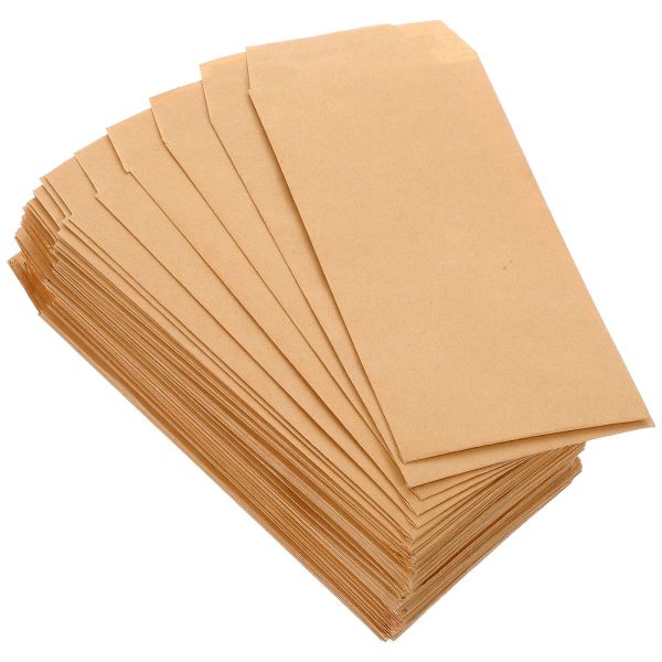 Enveloppes 100 pcs enveloppe carte enveloppes enveloppes enveloppes de carte-cadeau enveloppes kraft paper monnor rangement petites enveloppes argent