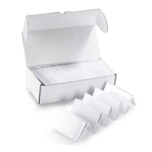 Enveloppes 100pcs Blanche brillante à jet d'encre imprimable Carte PVC Carte d'identité en plastique étanche à la carte de visite pas de puce pour Epson pour imprimante canon