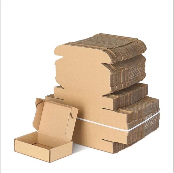 Sobres 10pcs caja kraft paquete al por mayor Carton pequeña caja de regalo correos envío comercio 3 capa caja corrugada