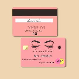Enveloppes 200pcs cartes de fidélité Impression personnalisée votre crédit VIP Visitez l'entreprise Gift Gold Emed Numbers en séquence