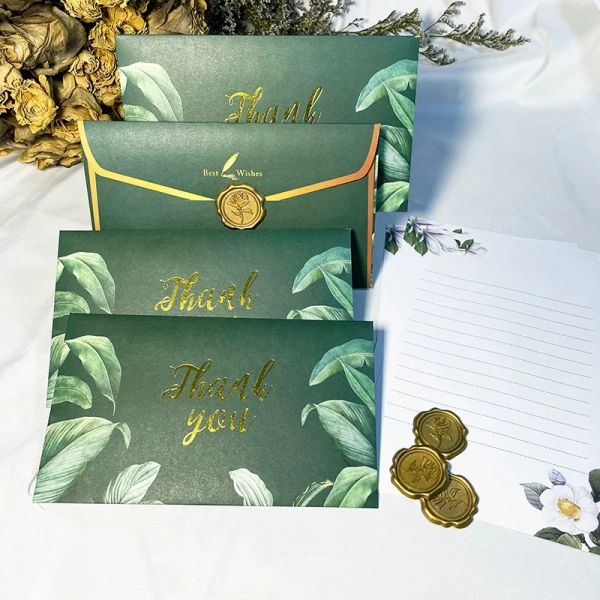 Sobres 20pcs/lote envoltura verde gratitud alta suministros de pequeñas empresas sobres de postales para invitaciones de boda papelería