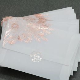 Sobres 24 piezas/paquete estilo europeo estampado caliente borde de ácido sulfúrico envoltura de papel translúcido Invitación de negocios de boda de invitación