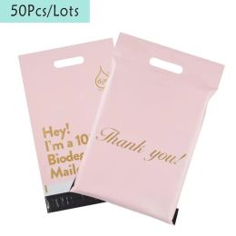 Enveloppes 50pcs 100% d2w biodégradable sac de courrier organisateur Eco courrier sacs de courrier Poly Mailers joint enveloppe postale sac de livraison