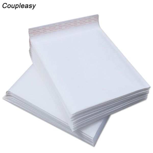 Enveloppes 50pcs Nouveaux sacs de papier en papier kraft blanc sacs en enveloppe de bulle à bilans