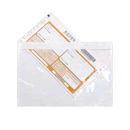 Enveloppes 50pcs Sacs en plastique Patch imperméable Bill Transparent Sac Single Facture Papier Paper Emballage Document Document Sac Auto-Adadhesive Sacs