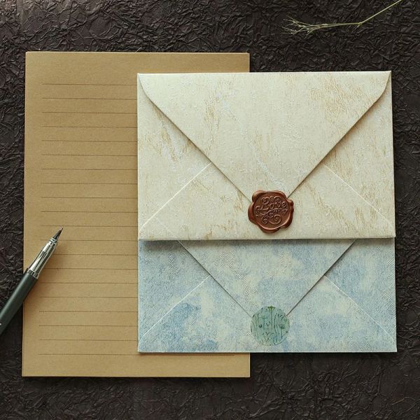 Enveloppes 5pcs / lot rétro enveloppe Highgrade 250g Papier Postcards Small Business Supplies Enveloppes For Wedding Invitations Stationery