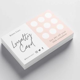 Enveloppes Carddsgn Pink Loyalty Carte de récompense moderne Cartes de fidélisation minimalistes Salon Rewards Carte Conception Féminine Watercolor