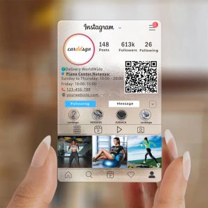 Enveloppes CARTES PLASTIQUES Instagram personnalisées cartes de visite transparentes givrées imprimées avec service de conception conception