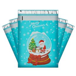 Enveloppes en custop épaissoir joyeux Noël post post-sac pe plastique scellé de vêtements auto-phoques sac de courrier sac coloré