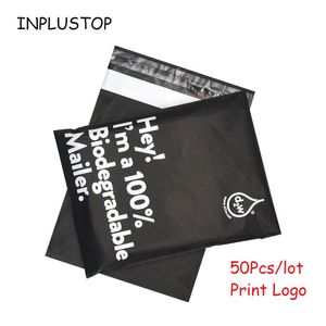 Enveloppes Nouvelles sacs de poche de sac de courrier Eco Black Eco Black 100% D2W Sac express biodégradable imperméable Vêtements autoproclamés Sacs postaux