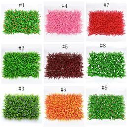 Environnement gazon artificiel pelouse artificielle colorée mur plat artificiel durable herbe en plastique délicate pour jardin de mariage EEA310