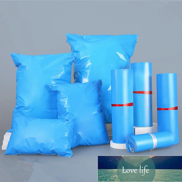 Sac enveloppe adhésif auto-scellant en plastique bleu environnemental bleu Poly Mailer expédition postale envoi de cadeaux pochettes d'emballage