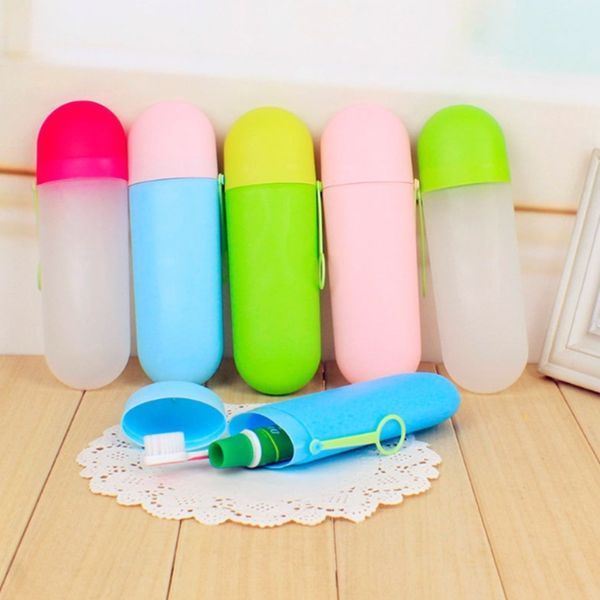 Capsule écologique couleur bonbon boîte de rangement voyage portable dentifrice brosse à dents boîtes emballage cadeau LK179