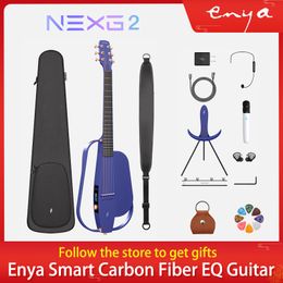 Chitarra da viaggio Enya-acustica-elettrica in fibra di carbonio viola, NEXG 2, Intelligent Acoustica, stelle nei sogni