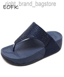 EOFK Rhinestone Summer Women Slippers slippers Crystal Diamond Bling Beach Comfort Casual Fitflop platte dia's Sandalen Vrouw W2207944604