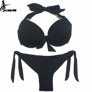 EONAR BIKINI SIND SWACKSUEPS DAMES PULD UP Set Braziliaanse Cut / Classic Bottom Bathing Suits Sexy Plus Size Badmode 210625